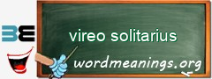 WordMeaning blackboard for vireo solitarius